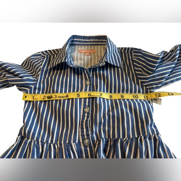 BCBGirls Blue and White Casual A-Line Shirt Dress - Picture 6 of 6